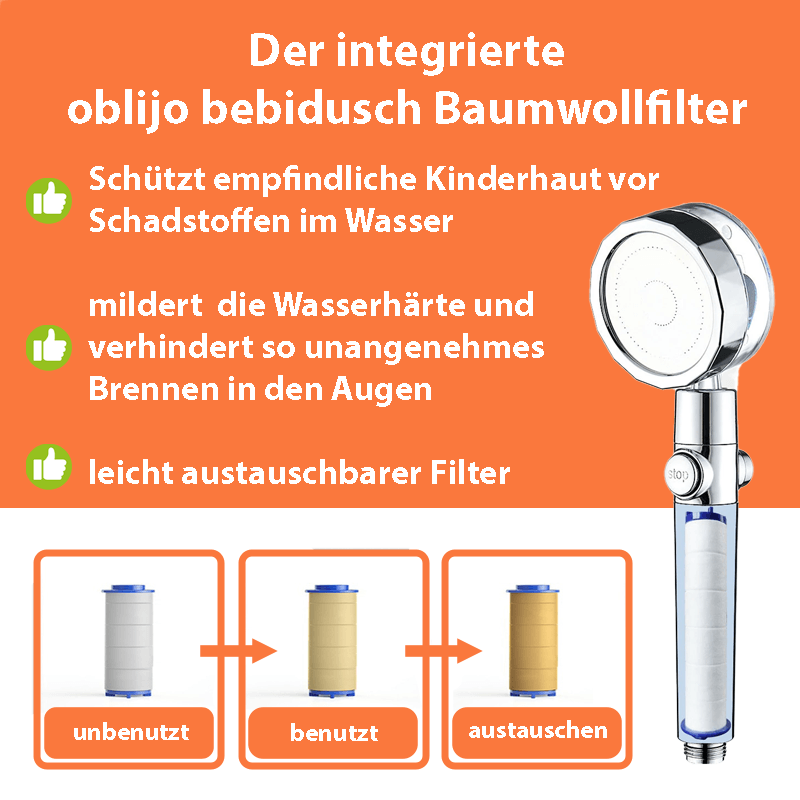 oblijo bebidusch - Der Duschkopf für stressfreies Duschen und Haarewaschen bei Babies und Kleinkindern