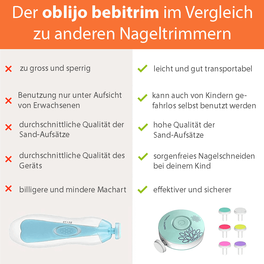 oblijo bebitrim - Nageltrimmer für Babies und Kleinkinder - einfach und sicher!