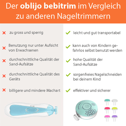 oblijo bebitrim - Nageltrimmer für Babies und Kleinkinder - einfach und sicher!